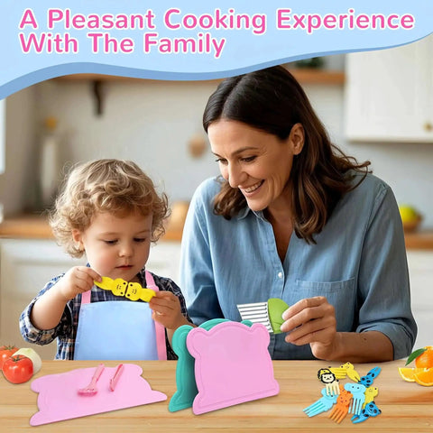 Kids Knife Set For Real Cooking 21 Piece Toddler Kitchen Kit With Kid Friendly Knives Cutting Boards Crinkle Cutter Cake Scrapers Apron And Forks All In One Starter Gear For Little Chefs To Learn Real Cooking