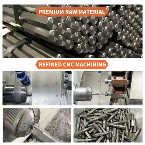 Rivet Nut Installation Tool Set With Plus Nuts And Cross Rivnut Kit raw material and CNC machining process images