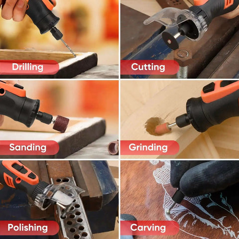 Image showing Ultimate 508 Piece Rotary Tool Accessories Kit by SHALL used for drilling, cutting, sanding, grinding, polishing, and carving.