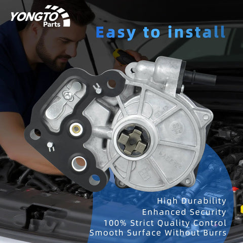 Yongto Parts brake vacuum pump with black gasket plate, aluminum housing for Chevy Malibu/Cruze/Spark/Equinox