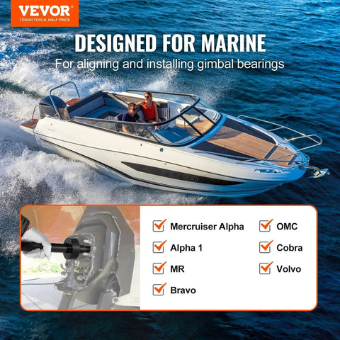 Boat with Gimbal Bearing Alignment And Install Kit For Marine Engines, compatible with Mercruiser Alpha, MR, Bravo, OMC, Cobra, Volvo.