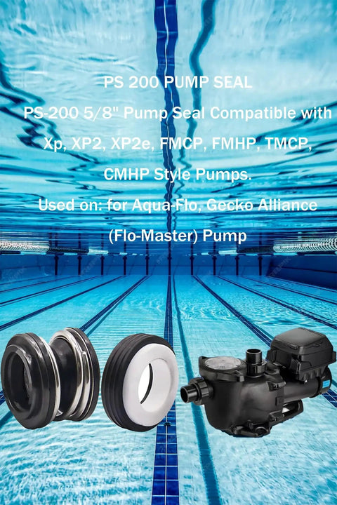 PS-200 Shaft Seal Replacement Kit for Pool and Spa Pumps 5/8 Inch Shaft with pump components against pool background