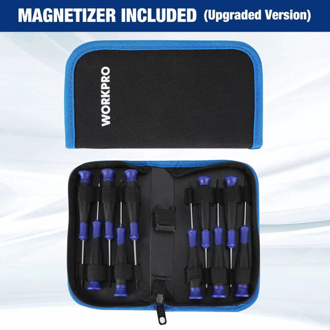 Magnetic Precision Screwdriver Set With Pouch 10 Piece Tiny Screwdrivers for Eyeglasses Watches Computers Laptops Phones