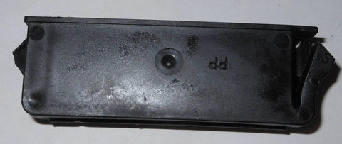 Close-up of black 02 10 202 10 Polypropylene Magnetic Catches Pull To Open for cabinets and enclosures on white background.