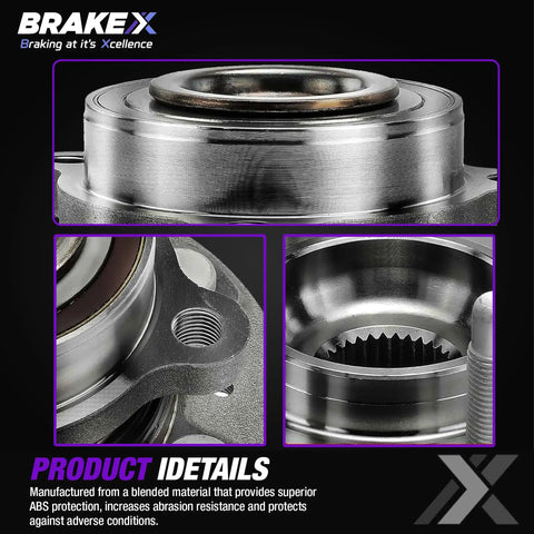 Rear Left Wheel Bearing And Hub Assembly For 2002 2003 2004 2005 Mitsubishi Lancer HC Series Replacement Wheel Hub Bearing Driver Side With Quiet Operation And Proper Fit, close-up view