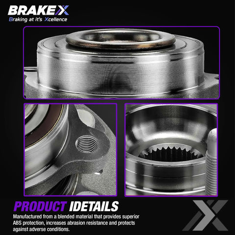 Close-up of Front Wheel Bearing And Hub Assembly For 2017 Audi Q7 HC Series Front Wheel Hub Replacement showing metal components