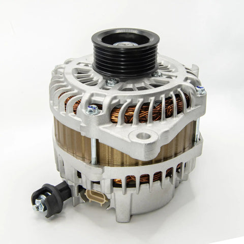 Side view of Alternator For CX-9 2007-2015 And 6 2009-2013 3.7L V6 Cars, 110 Amp 12V CW Rotation, 6-Groove Pulley