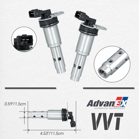 Engine Variable Valve Timing Solenoid Replacement For BMW Models 128i 135i 325i 328i 335i 525i 528xi 530xi 535xi 740i X3 X5 Z4 Direct Fit No Fuss Install Replaces 917241 High Quality VVT Solenoid, silver cylindrical shape with connector.