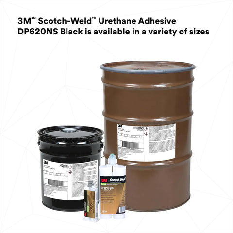 Urethane Adhesive DP620NS Black 48.5 mL Duo-Pak and larger containers for structural bonding applications.