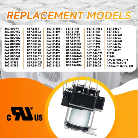 Replacement models for General Purpose Switching Relay With 24 VAC Control Coil DPDT For HVAC And R Equipment