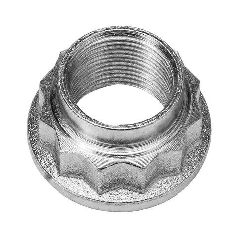 Close-up of a heavy-duty hex nut for AWD Front Right Steering Knuckle With Wheel Hub Bearing Assembly for 2008-2013 Toyota Highlander