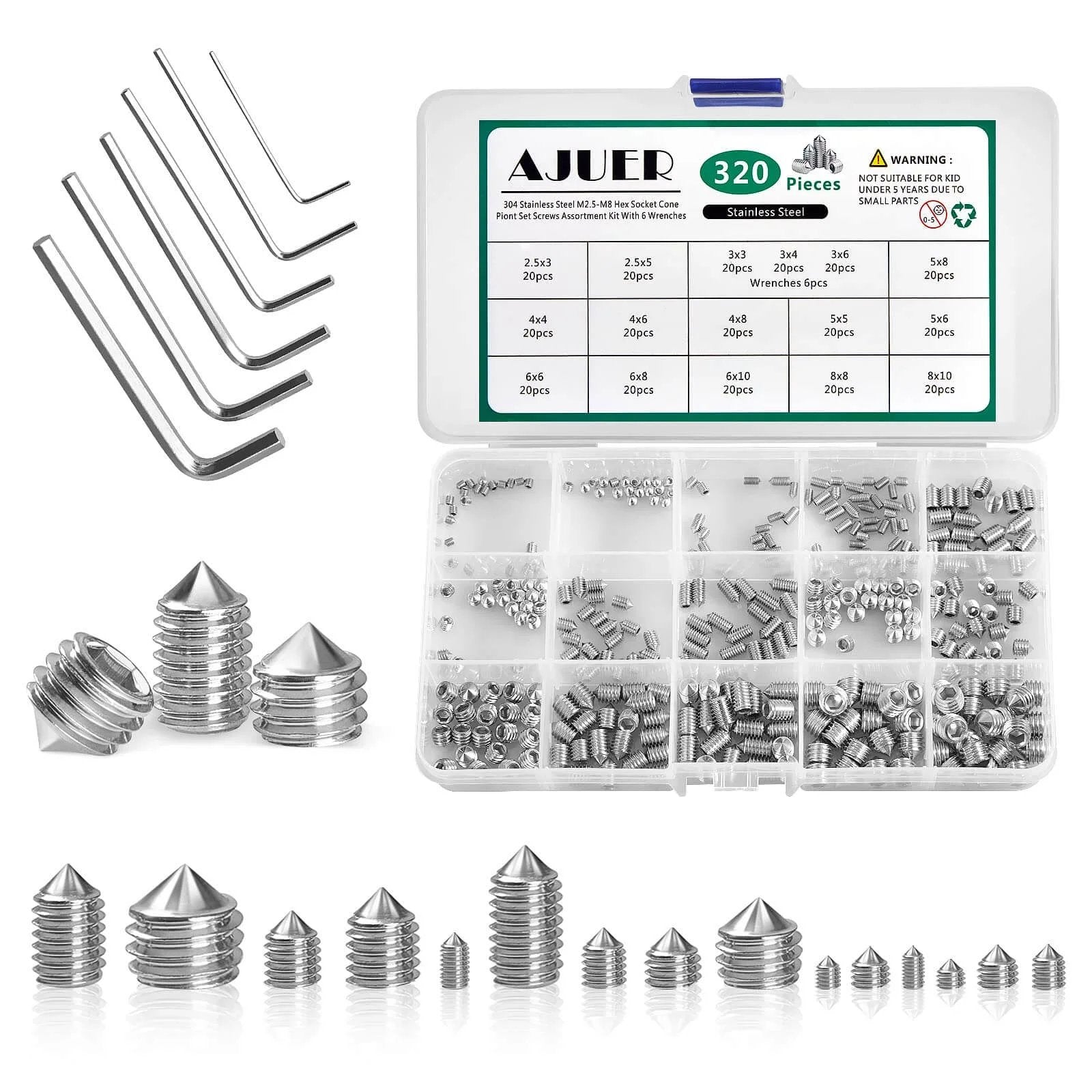 stainless steel cone point set screws kit 🍁 – Be...