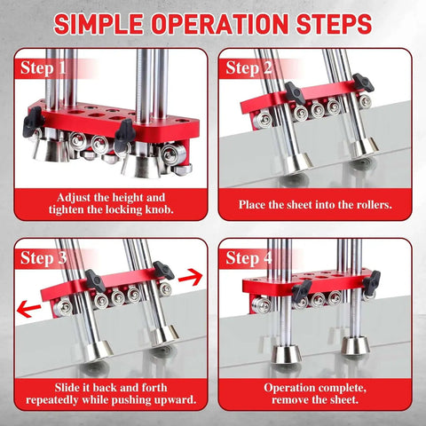 Simple operation steps for Two Station Edge Bender for sheet metal roller and roof projects, on the job site, heavy duty pro grade bender.