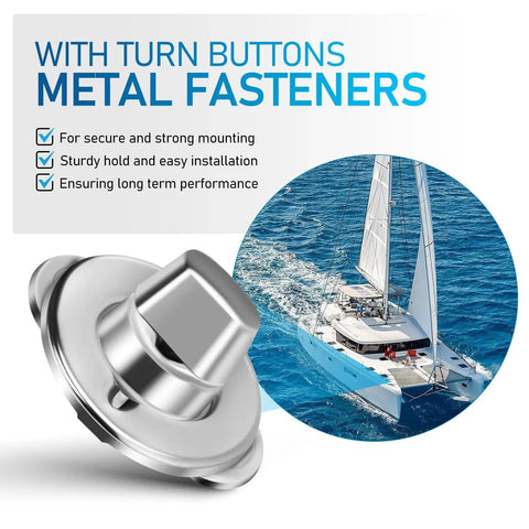 Kisangel marine-grade twist-lock turn-button fastener with eyelet-stud mounting screws; stainless steel hardware
