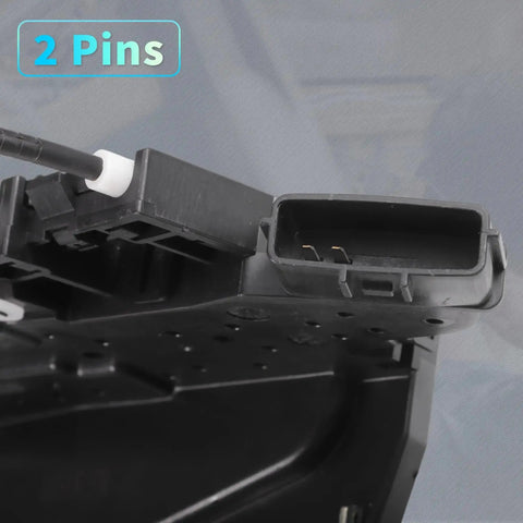 Close-up of Front Right Passenger Side Power Door Lock Actuator With Cable For Infiniti Q50 2014 2020, showing 2-pin connector.