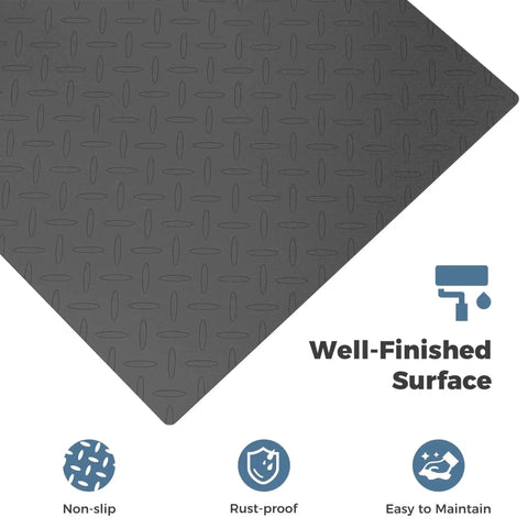 Close-up of Durable Carbon Steel Platform with Diamond Plate Surface on Heavy Duty 36 By 36 Inch Industrial Floor Scale With Digital Indicator, 5000 Lb Capacity
