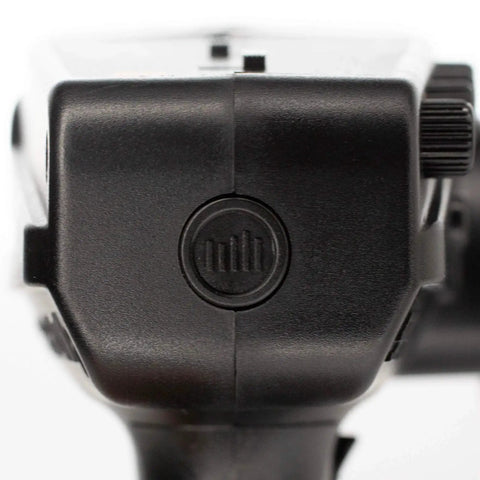 Close-up of DX3 Smart Three Channel Transmitter with SR315 Receiver for RC Cars, showing foam-covered wheel detail for smoother control.