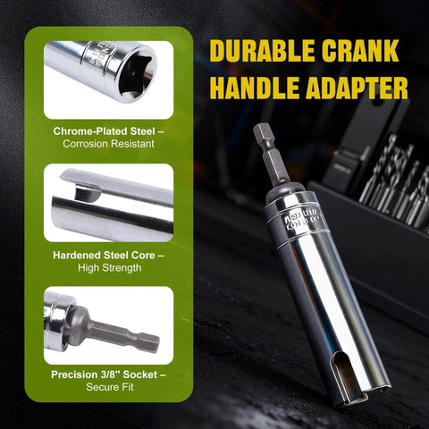 Three Eighths Inch Socket Adapter For Pop Up Camper Crank Handles Replacement Chrome Plated Drill Attachment