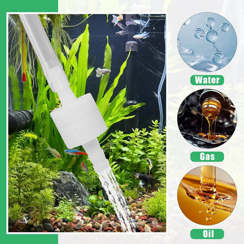 Luomorgo 2 pcs 1/4" inline check valves in white PVDF plastic, installed on aquarium tubing with flowing water