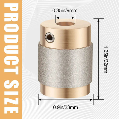 Pro Grade Stained Glass Drill Bits And Diamond Grinder Heads For Glass Projects, 1 Inch Copper Core With Diamond Plating