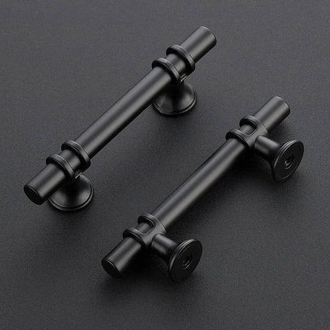 Black Cabinet Pulls 25 Pack, 3 Inch Hole Center, sleek black handles with rust and stain resistant finish for kitchen and bathroom use.