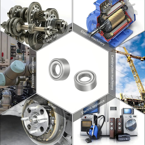 R188ZZ Deep Groove Ball Bearings 10 Pack Double Shielded Chrome Steel for industrial and power tools applications, collage view