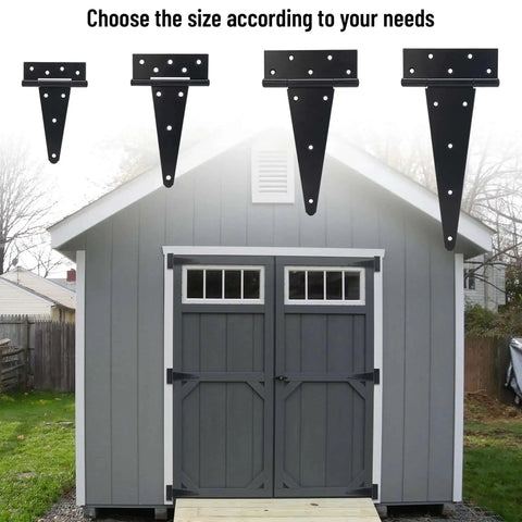 6 Inch T Strap Gate Hinges Tough As Nails Heavy Duty Barn Door Hardware For Shed Fence Yard Gate Black Powder Coated Iron
