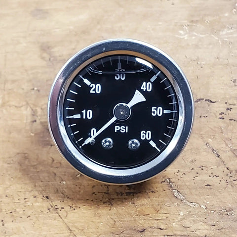 60 Psi Oil Pressure Gauge For Motorcycles With Silicone Filled Vibration Dampening And Shock Proof Stainless Steel Case And Black Face
