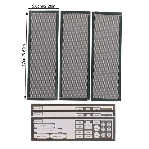 Backplate Filter Cover For PC Case Rear Panel 5.8 By 17 CM 2.28 By 6.69 IN IO Shield For Motherboard Mesh And Cooling Fans