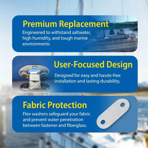 Rugged Marine Grade Twist Lock Fasteners For Canvas Projects With Stainless Steel Screws And Nickel Plated Brass Turn Button Fasteners Short Base 10 Pack EZ Xtend Built To Endure Saltwater Humidity And Heavy Marine Use