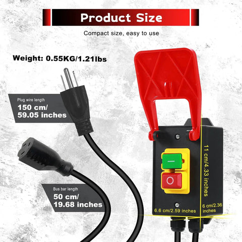 110 To 120 Volt Single Phase On Off Emergency Stop Switch With Large Stop Paddle for quick power cut off