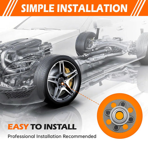 Diagram showing installation of Rear Wheel Hub And Bearing Assembly For Acura EL 2001 2002 2003 2004 2005 And Honda Civic 2001 2005