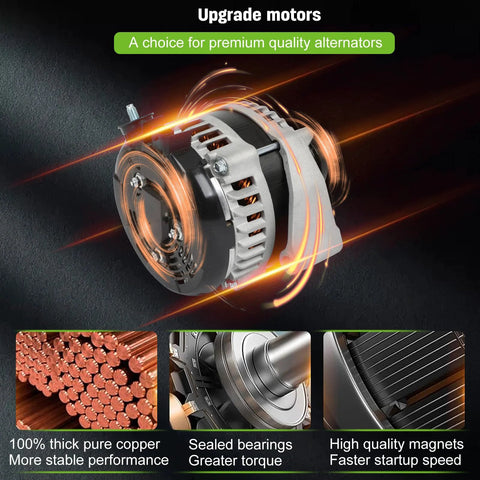 Beefed Up 170A High Output Alternator Replacement For GM Trucks And SUVs 6.2L V8 Fits Chevy Silverado 1500 Tahoe Suburban