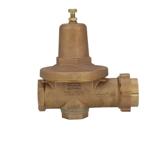 Brass Zurn Wilkins 500XL 2-inch water pressure reducing valve with top adjustment screw