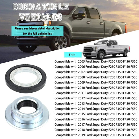 Front Axle Knuckle Vacuum Shaft Seal And Outer Tube Seals Kit For 2005 To 2019 Ford F Series Super Duty F250 F350 F450 F550