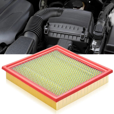 Engine Air Filter Replacement For Ford Expedition F150 F250 F350 And Lincoln Navigator 2007 To 2021, close-up view with red frame.