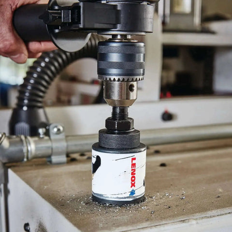 Bi Metal Speed Slot Hole Saw Two And Three Quarter Inch For Metal And Wood With Heavy Duty Wall Thickness in use on metal surface
