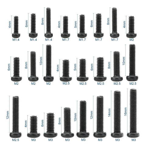 650 Piece Laptop Screw Kit For Replacement And Repair With Miniature Screws In M1.4 M1.7 M2 M2.5 And M3 Sizes Pan Head Phillips Fasteners