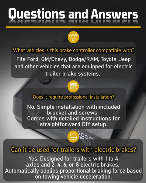 Brake controller kit 8507111; front view infographic showing compatibility and installation.