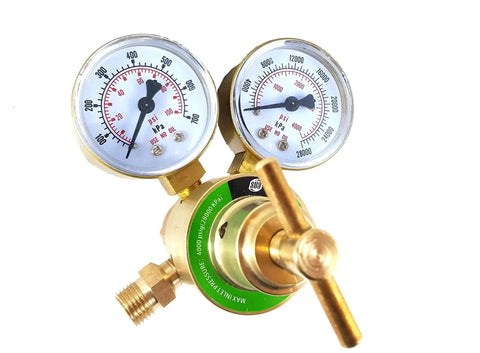 Oxygen And Propane Welding Gas Regulators Set With Rear Entry Gauges LDB Series, showing dual gauges, connectors, and control valve.