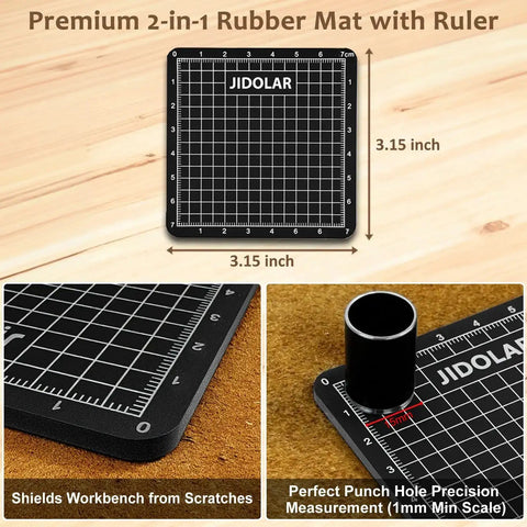 2-in-1 rubber mat with ruler for precise measurement and workbench protection