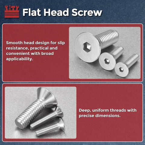 Flat Head Socket Cap Screws Set 25 Pieces Size 8-32 Half Inch Long Heavy Duty 18-8 Stainless Steel Countersunk Bolts In Silver