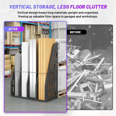 Heavy Duty 1500 Lb Capacity 4 Bay Vertical Bar Rack For Garage And Warehouse Storage Holds Lumber Pipes Conduit And Long Parts