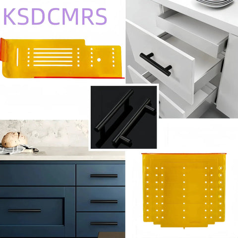 5 Inch Matte Black Stainless Steel Cabinet Pulls Heavy Duty Round Corner Drawer Handles With 3 Inch Hole Center, installation template