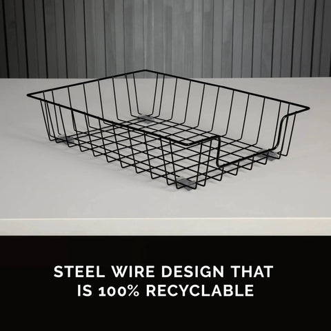 Wire Desk Tray Organizer For Letter And Legal Size Papers Black 5 Inch Buildable File Bin