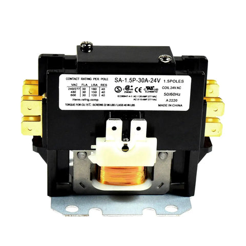 Single Pole 24V Condenser Contactor Replacement for 30 Amp Systems with Quiet Operation and Weld Resistant Silver Cadmium Oxide