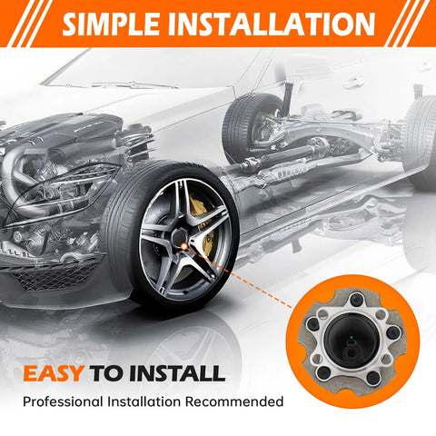Visual guide for Rear Wheel Bearing Hub Assembly 5 Lug With ABS Compatible With Toyota Corolla Im RAV4 Scion Tc NX NX300 NX300h And Lexus HS250h Replacement 512372 installation.