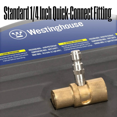Standard 1/4 inch quick-connect fitting for 15 Inch Surface Cleaner Attachment For Pressure Washers Up To 3400 Max PSI