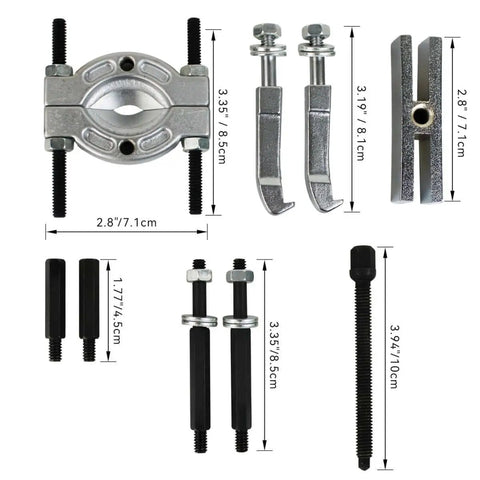 Mini Bearing Separator Kit 6 Piece Bearing Puller Set With Jaws Thrust Screw Extension Rods And Yoke Pro Grade Heavy Duty