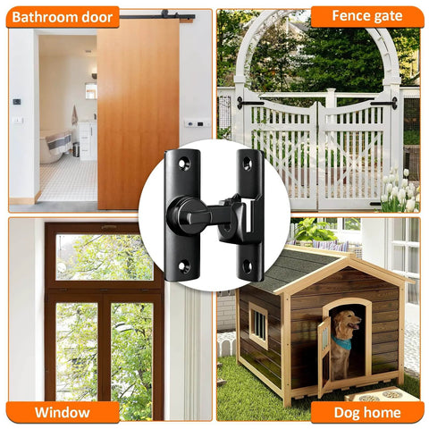 Heavy Duty Dual Angle Barn Door Lock With 90 And 180 Degree Install Easy To Mount Small Door Latch for various doors and gates